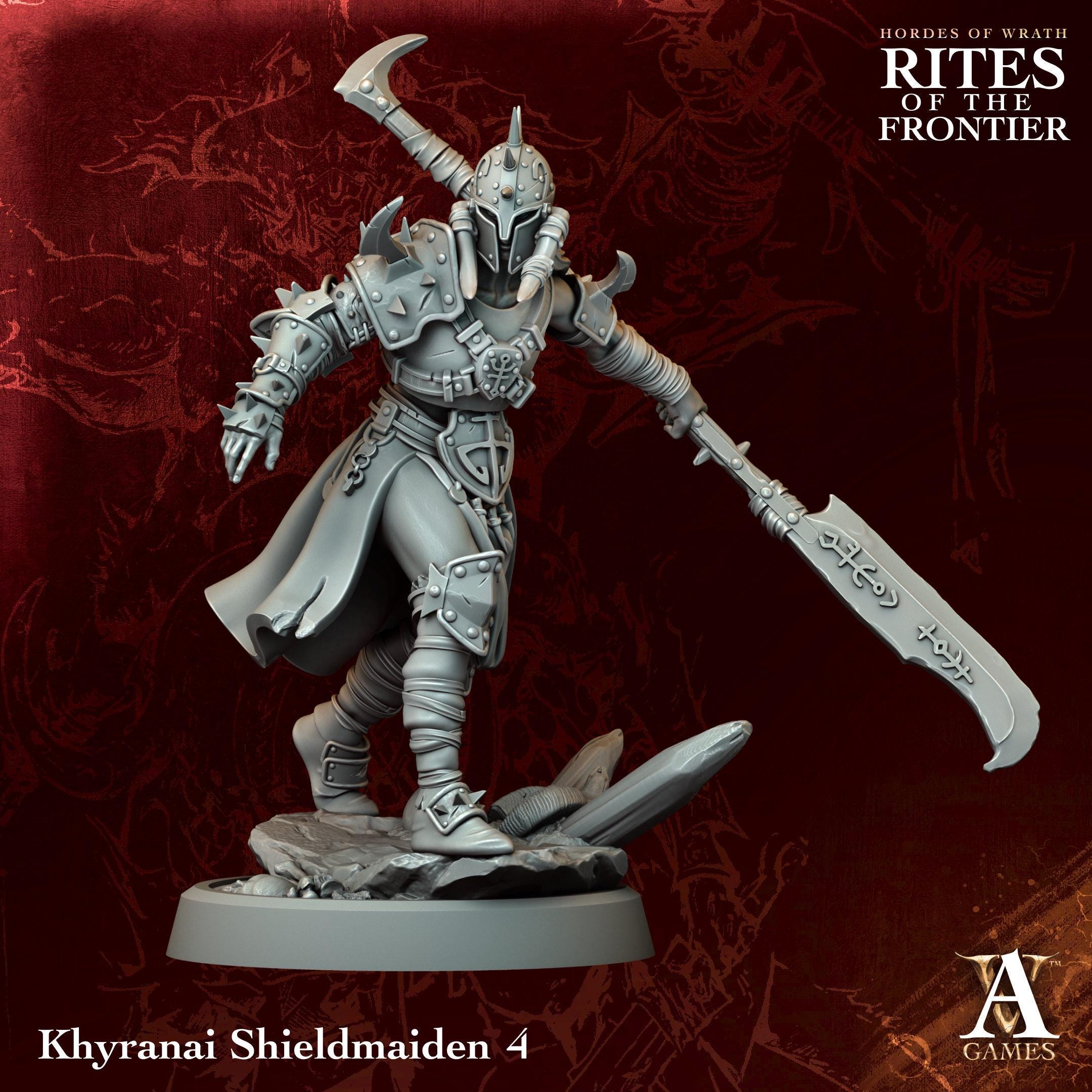 3D Printed Khyranai Shieldmaidens by Archvillain Games