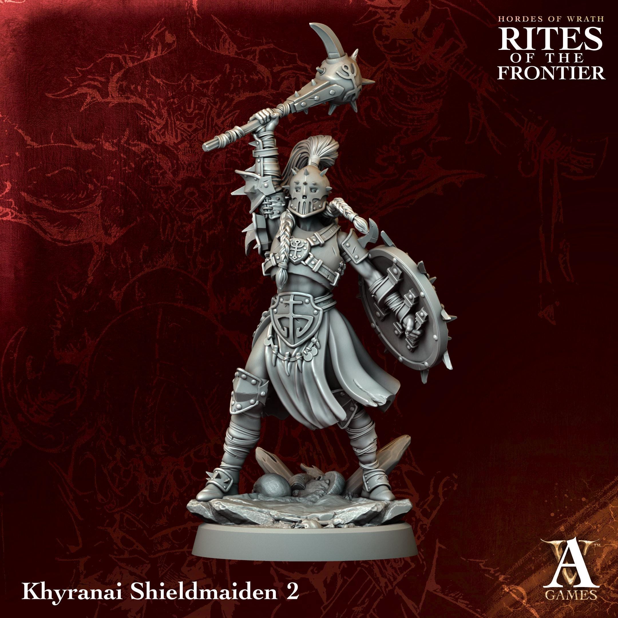 3D Printed Khyranai Shieldmaidens by Archvillain Games