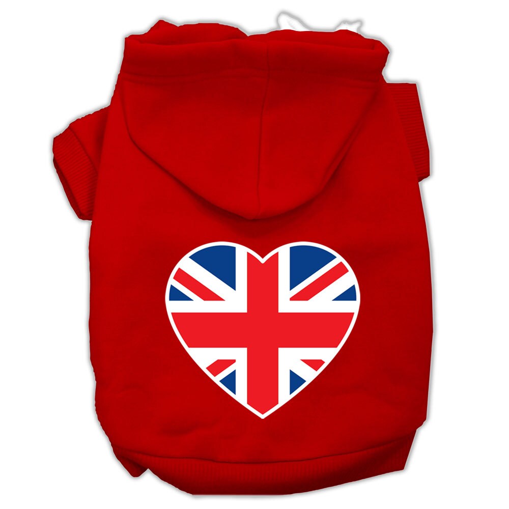 Pet Hoodie "British Flag Heart"