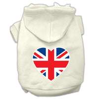 Pet Hoodie "British Flag Heart"