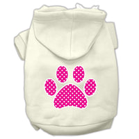 Pet Hoodie "Pink Swiss Dots Paw"