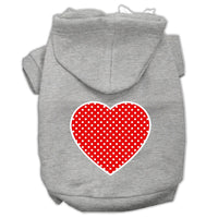 Pet Hoodie "Red Swiss Dots Heart"