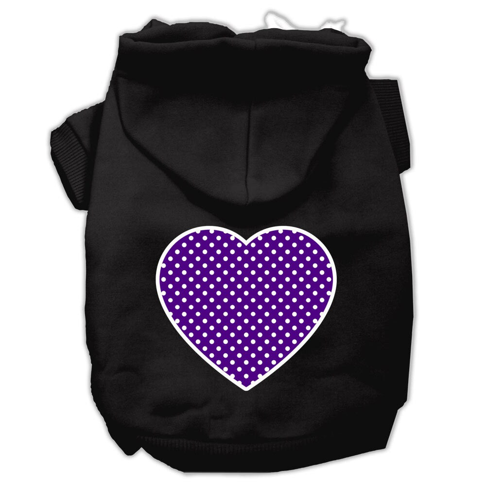 Pet Hoodie "Purple Swiss Dots Heart"
