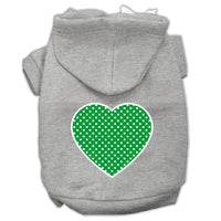 Pet Hoodie "Green Swiss Dots Heart"