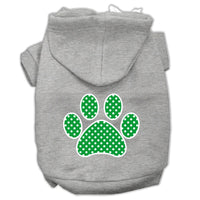 Pet Hoodie "Green Swiss Dots Paw"