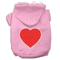 Pet Hoodie "Red Swiss Dots Heart"