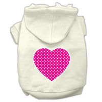 Pet Hoodie "Pink Swiss Dots Heart"