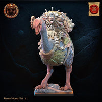 3D Printed Roroa Ariki on Dromornis Mount by Lost Kingdom Miniatures