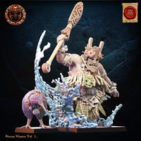 3D Printed Hinewai, Tohunga with Familiar by Lost Kingdom Miniatures