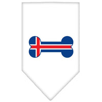 Pet and Dog Bandana Screen Printed, "Bone Shaped Iceland Flag"