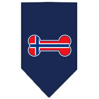 Pet and Dog Bandana Screen Printed, "Bone Shaped Norway Flag"