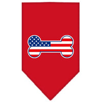 Pet and Dog Bandana Screen Printed, "Bone Shaped American Flag"
