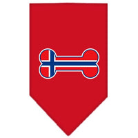 Pet and Dog Bandana Screen Printed, "Bone Shaped Norway Flag"