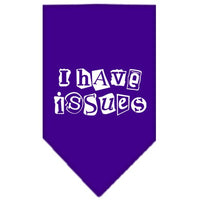 Pet and Dog Bandana Screen Printed, "I Have Issues"