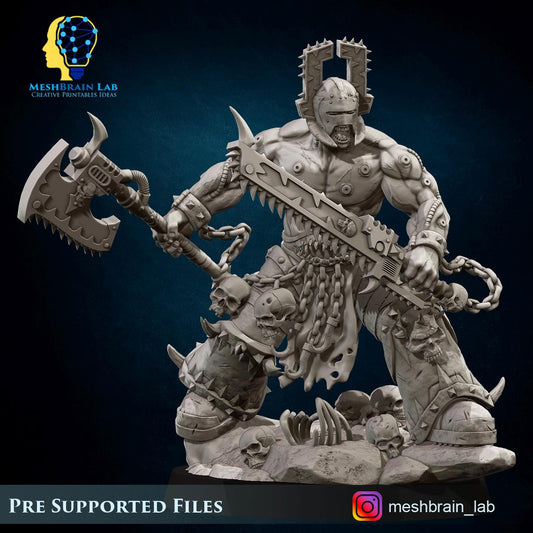 3d Printed Doom Marine Berserker Champion By Meshbrain Labs Miniatures