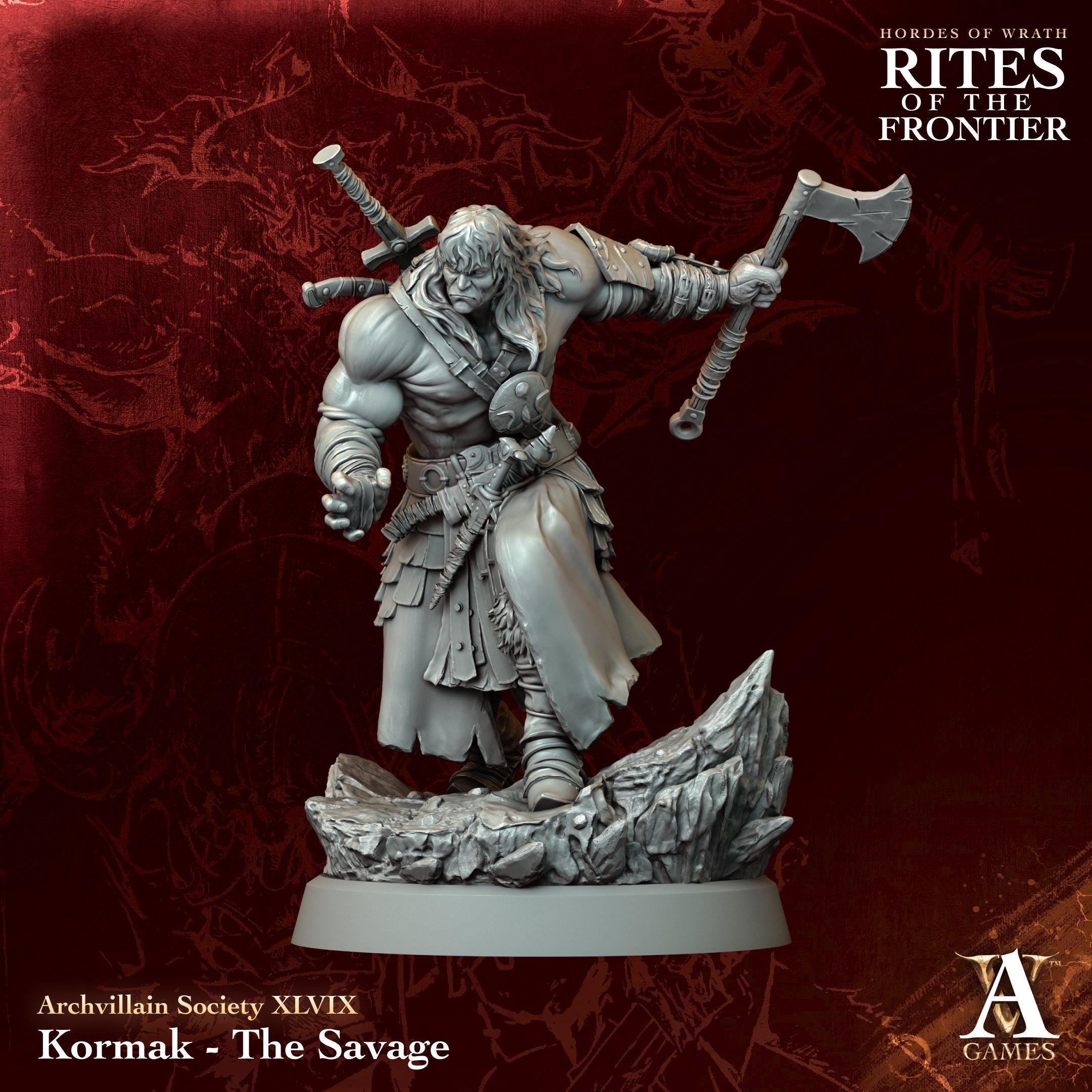 3D Printed Kormak the Savage by Archvillain Games