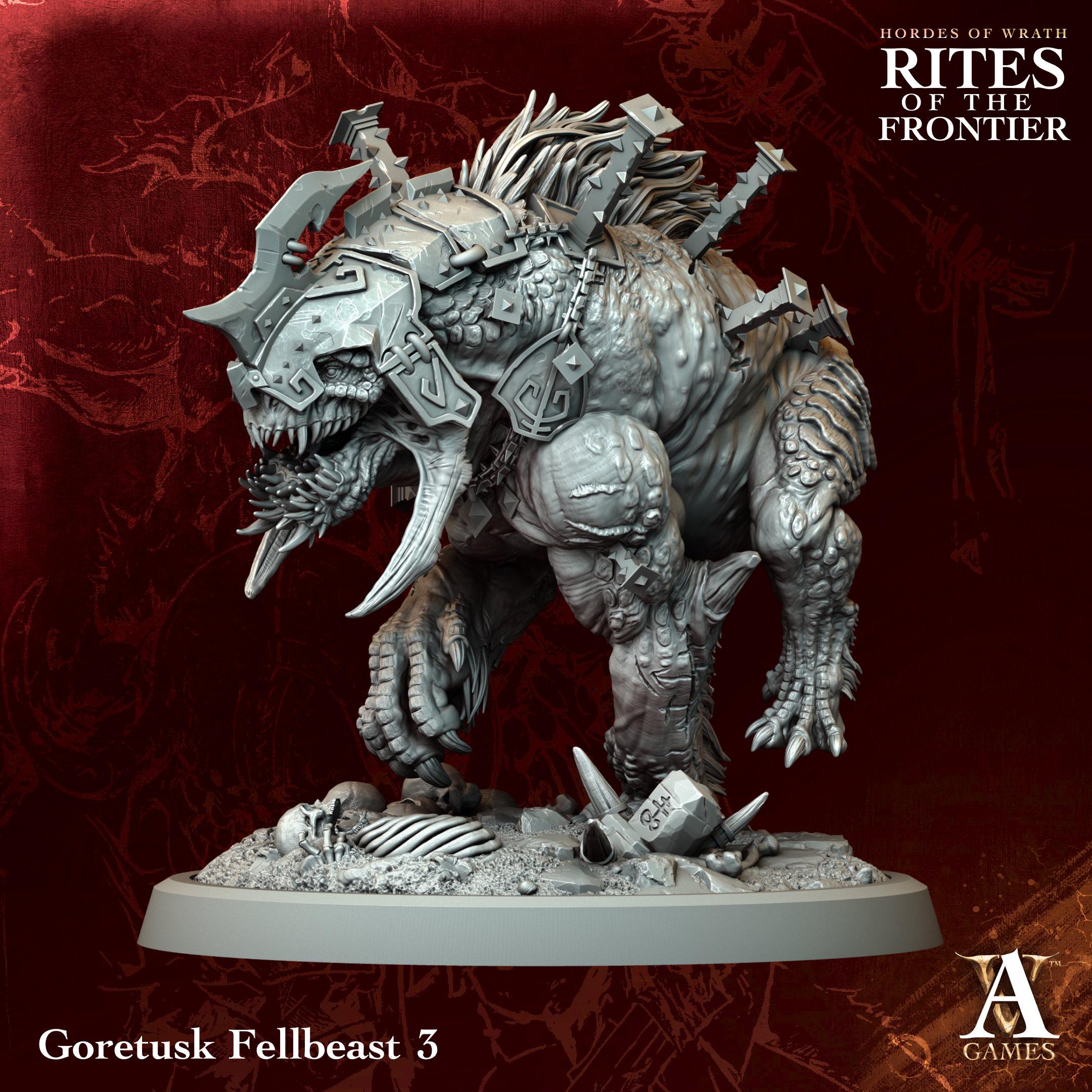 3D Printed Goretusk Fellbeasts by Archvillain Games