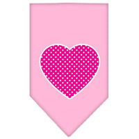 Pet and Dog Bandana Screen Printed, "Pink Swiss Dot Heart"