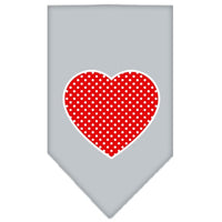 Pet and Dog Bandana Screen Printed, "Red Swiss Dot Heart"