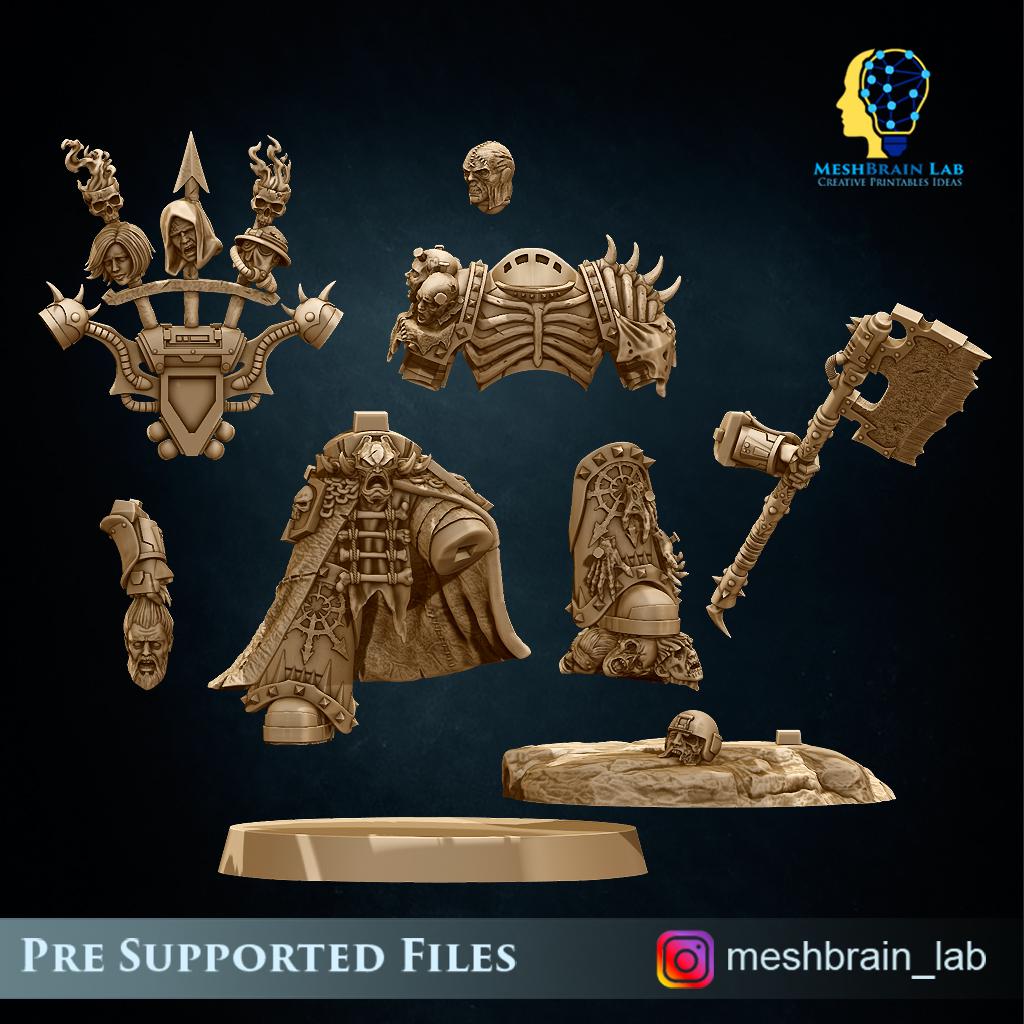 3d Printed Doom Marine Executor Lord By Meshbrain Labs Miniatures