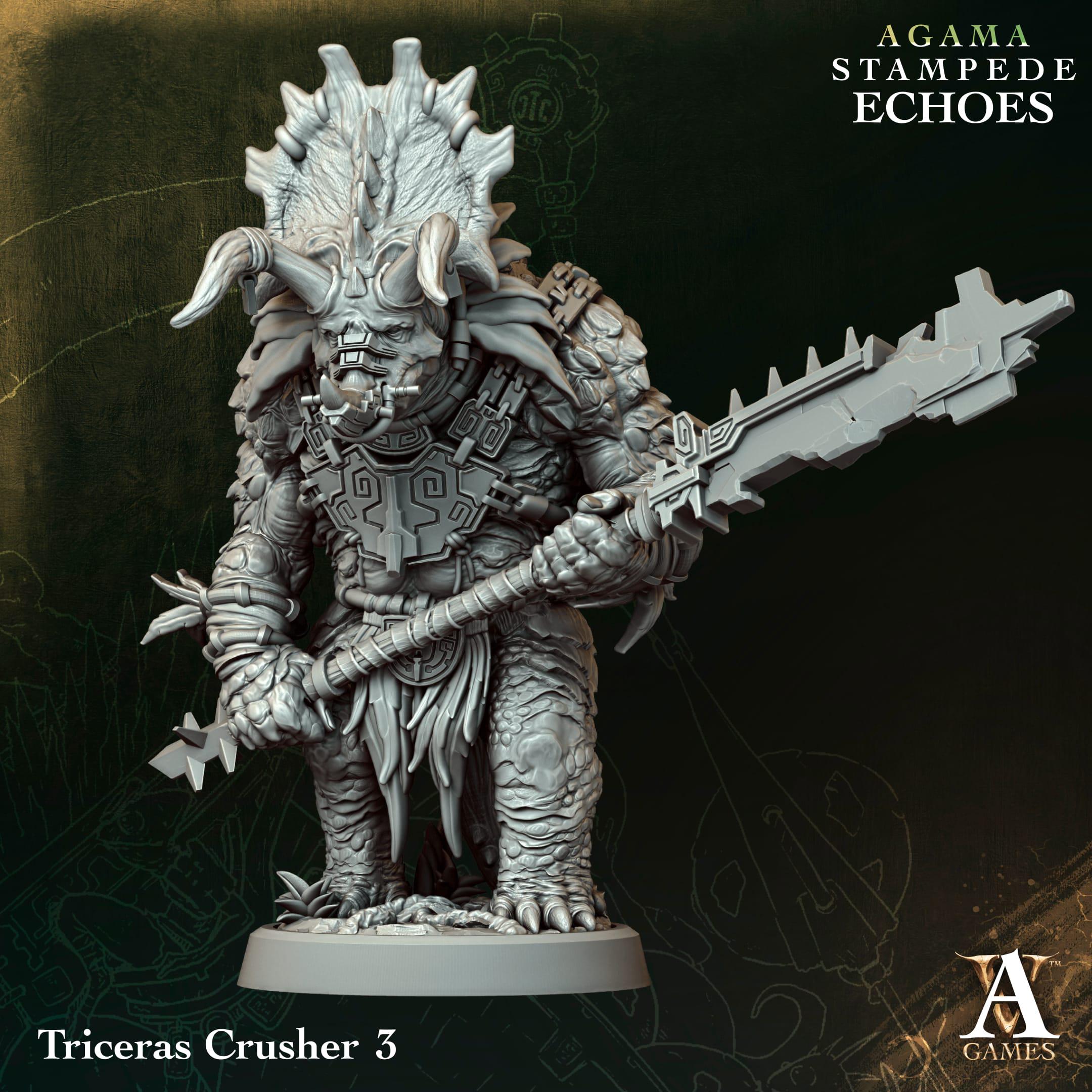 3D Printed Triceras Crusher by Archvillain Games