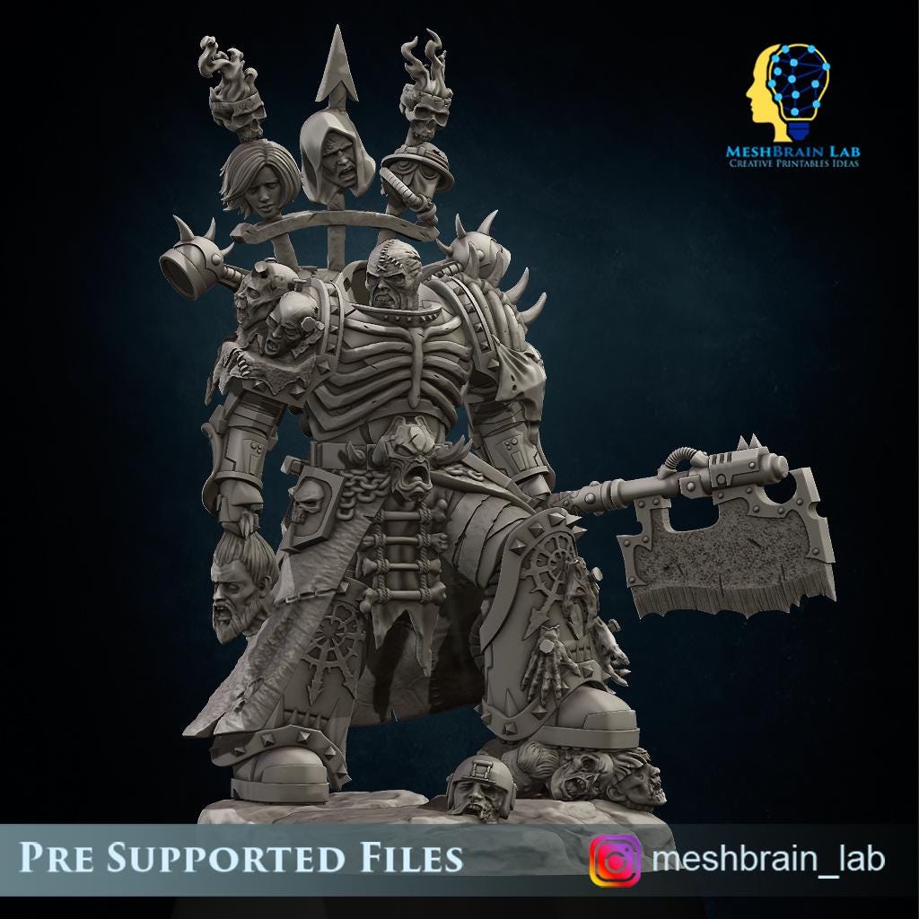 3d Printed Doom Marine Executor Lord By Meshbrain Labs Miniatures