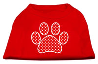Pet Shirt "Swiss Dots Red Paw"