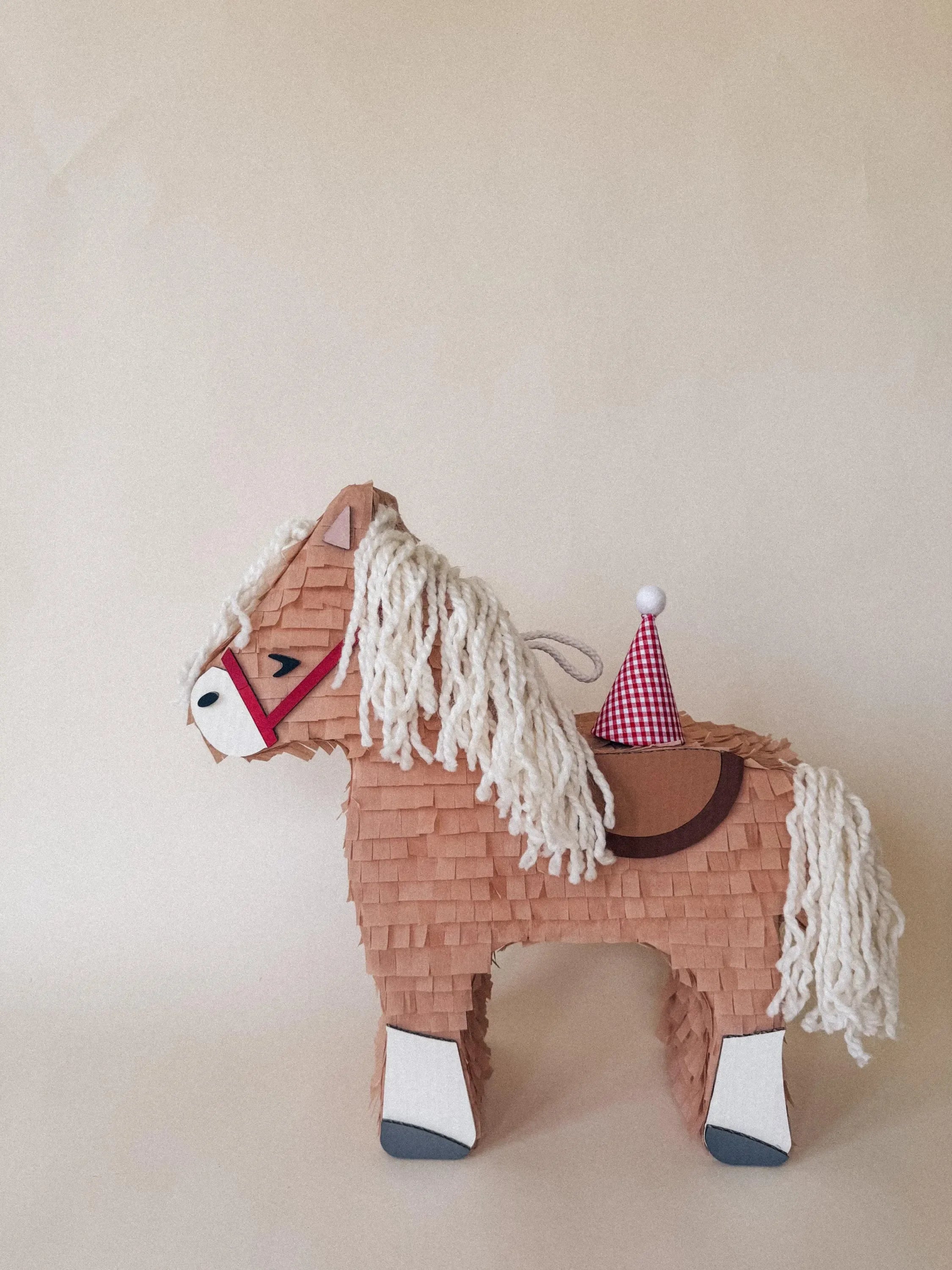 🐴 Birthday Horse Piñata – Handmade 22” Party Decoration with String Mane & Candy Holder - BIG FRENCHIES