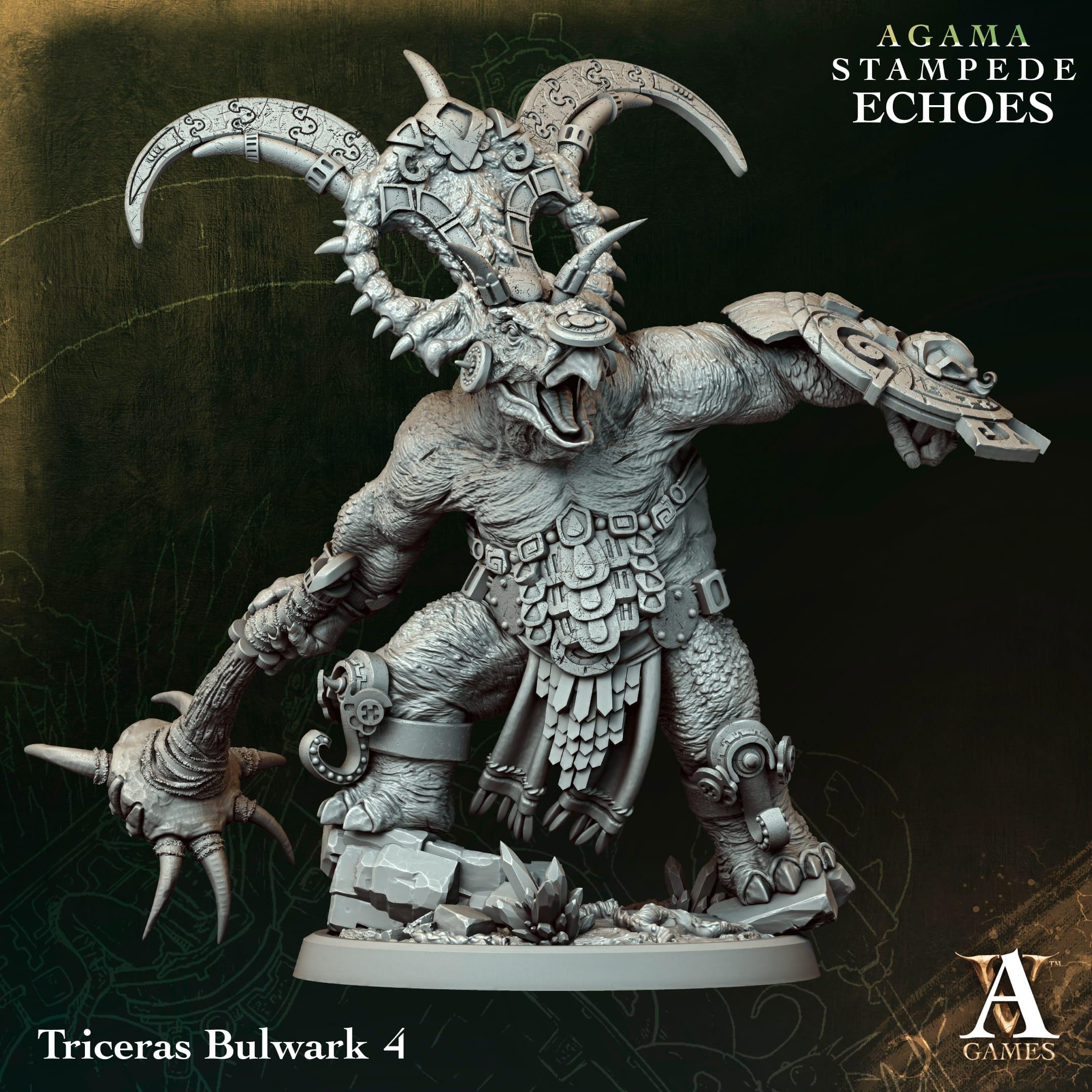 3D Printed Triceras Bulwark by Archvillain Games