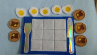 Pancake breakfast tic tac toe Party Favor - pancake slumber party - Board and Pieces - Classic Game - Quiet Toy - BIG FRENCHIES