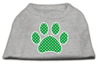 Pet Shirt "Swiss Dot Green Paw"