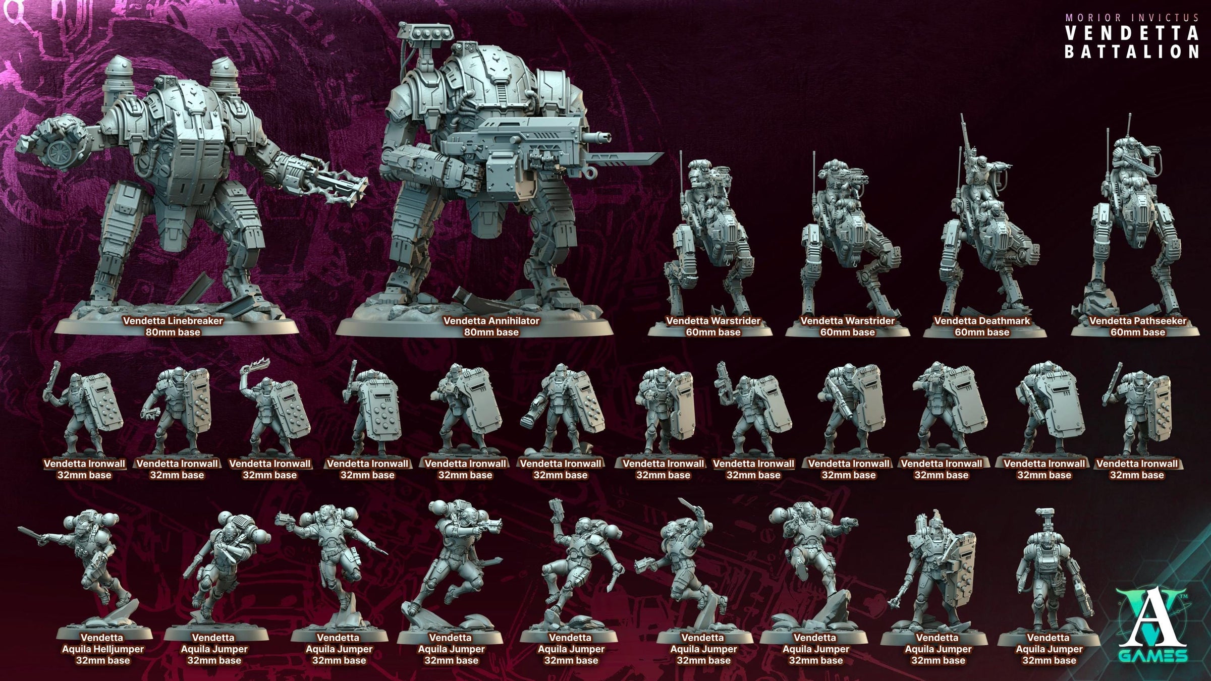 3D Printed Vendetta Walkers by Archvillain Games