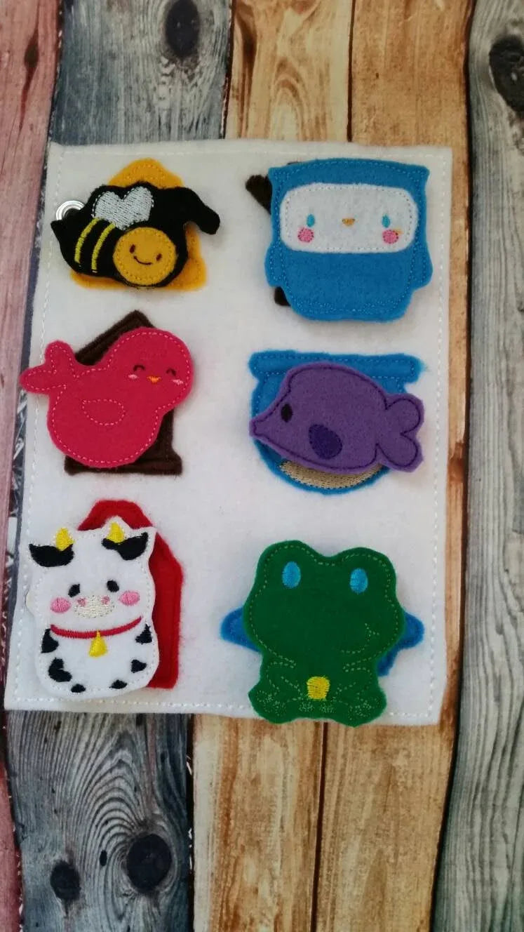 Toddler quiet book page - Felt Quiet Book Page - busy book - Animal home match game - Homes Activity Page - learning - education - Habitat - BIG FRENCHIES