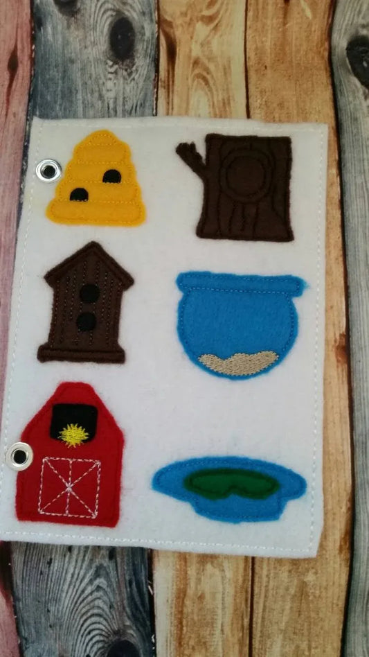 Toddler quiet book page - Felt Quiet Book Page - busy book - Animal home match game - Homes Activity Page - learning - education - Habitat - BIG FRENCHIES