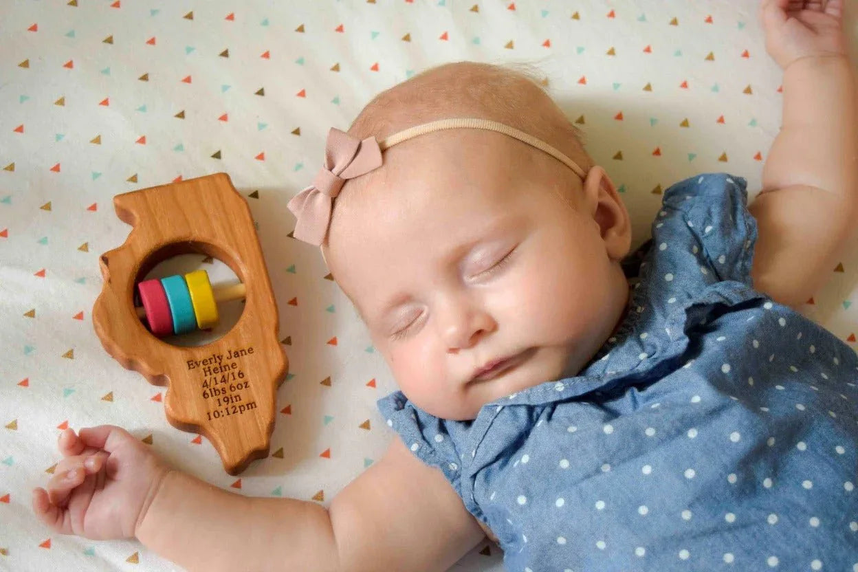Illinois State Wooden Baby Rattle™ - BIG FRENCHIES