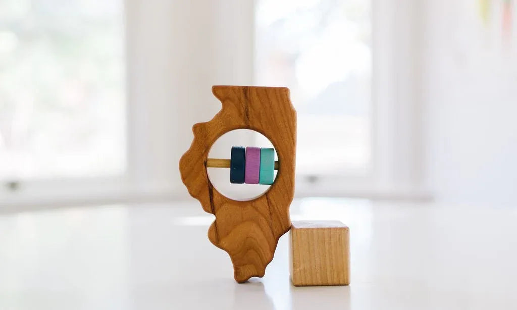 Illinois State Wooden Baby Rattle™ - BIG FRENCHIES