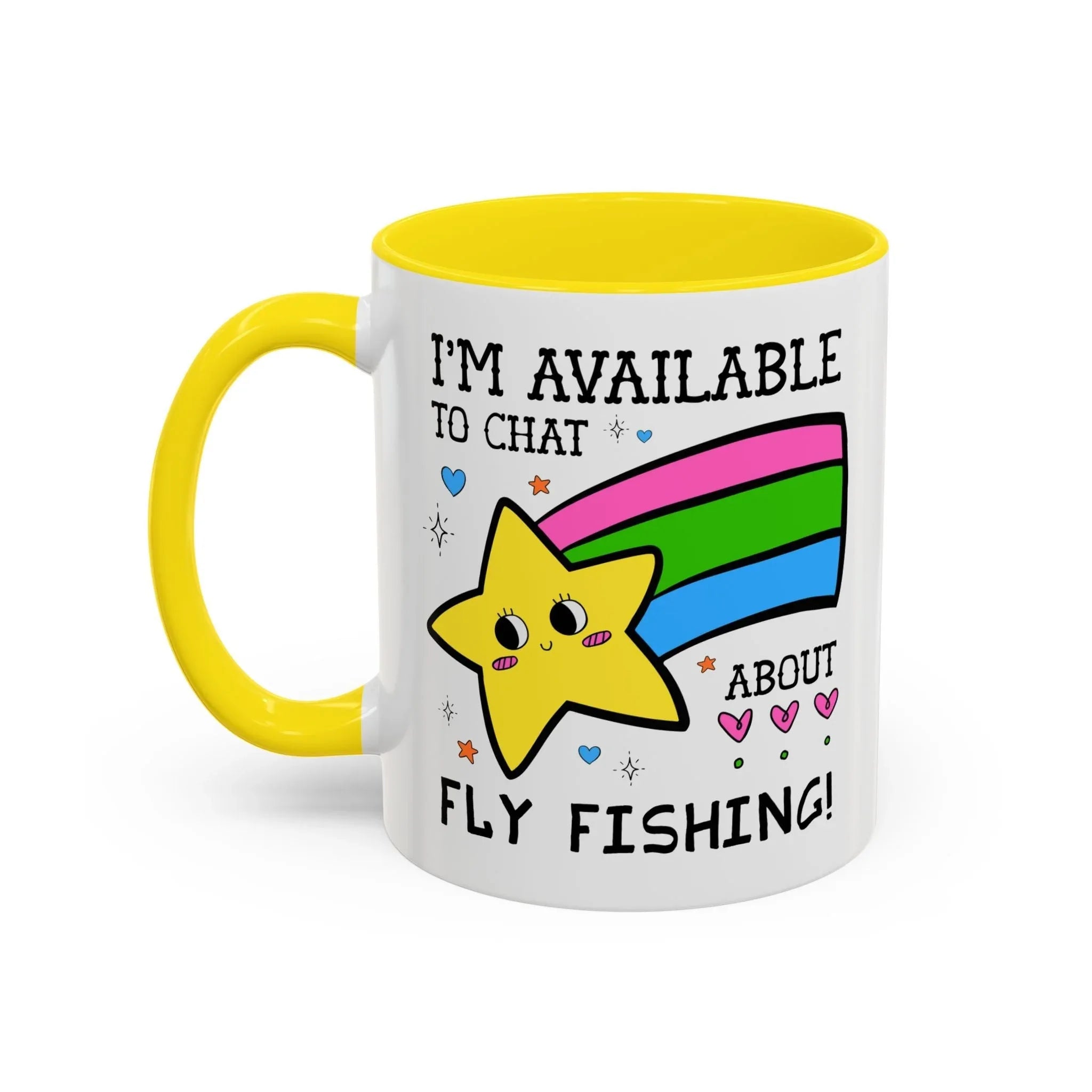 I'm Available to Chat About Fly Fishing Coffee Mug - BIG FRENCHIES
