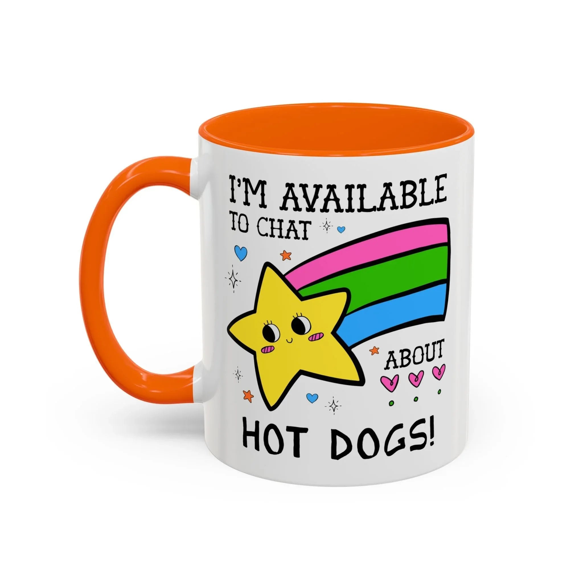 I'm Available to Chat About Hot Dogs Coffee Mug - BIG FRENCHIES
