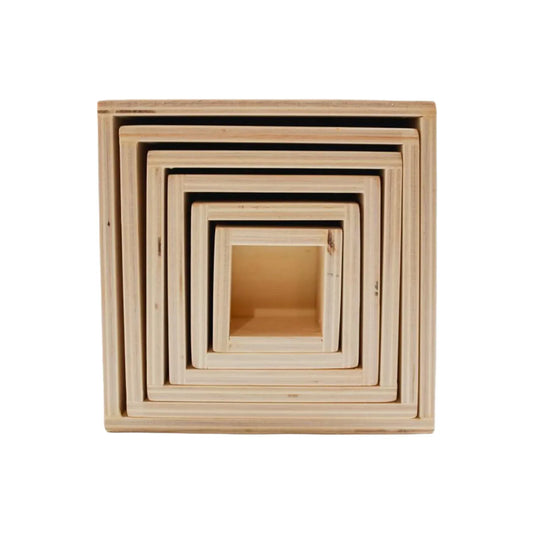 **Pre-order (Ships in 2-3 Weeks)**6 Pcs Natural Wooden Nesting Box Set - BIG FRENCHIES