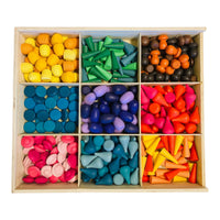 324 Pcs Mandala Loose Parts with Wooden Tray — Open-Ended Play Set - BIG FRENCHIES
