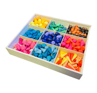 324 Pcs Mandala Loose Parts with Wooden Tray — Open-Ended Play Set - BIG FRENCHIES