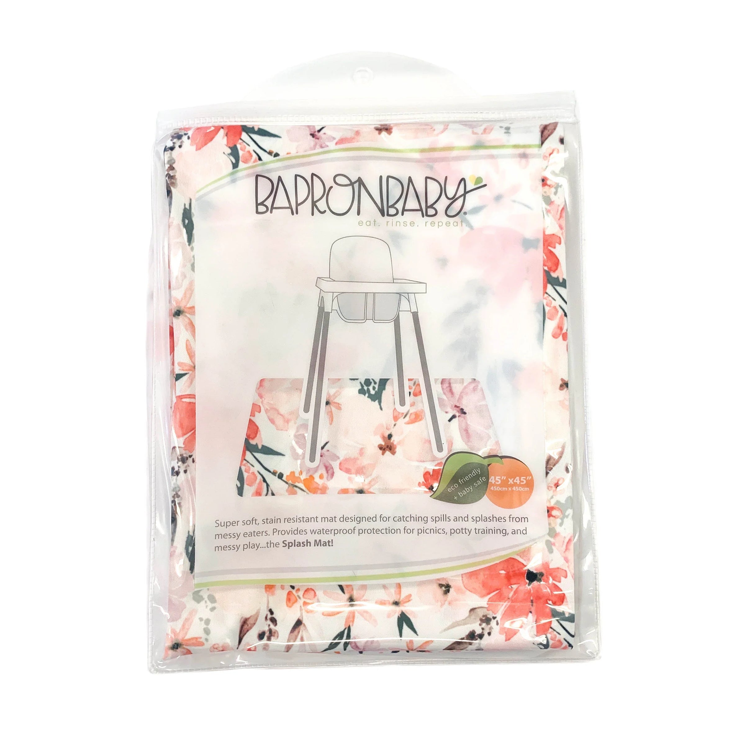 Peachy Dreams Splash Mat - A Waterproof Catch-All for Highchair Spills - BIG FRENCHIES