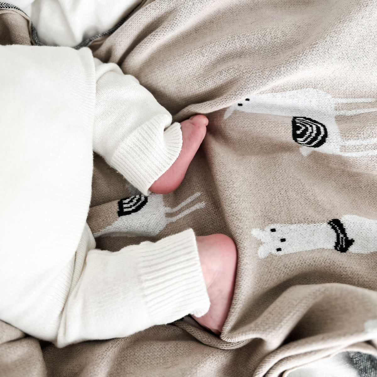 Luxury Knit Llama Swaddle Baby Blanket - BIG FRENCHIES