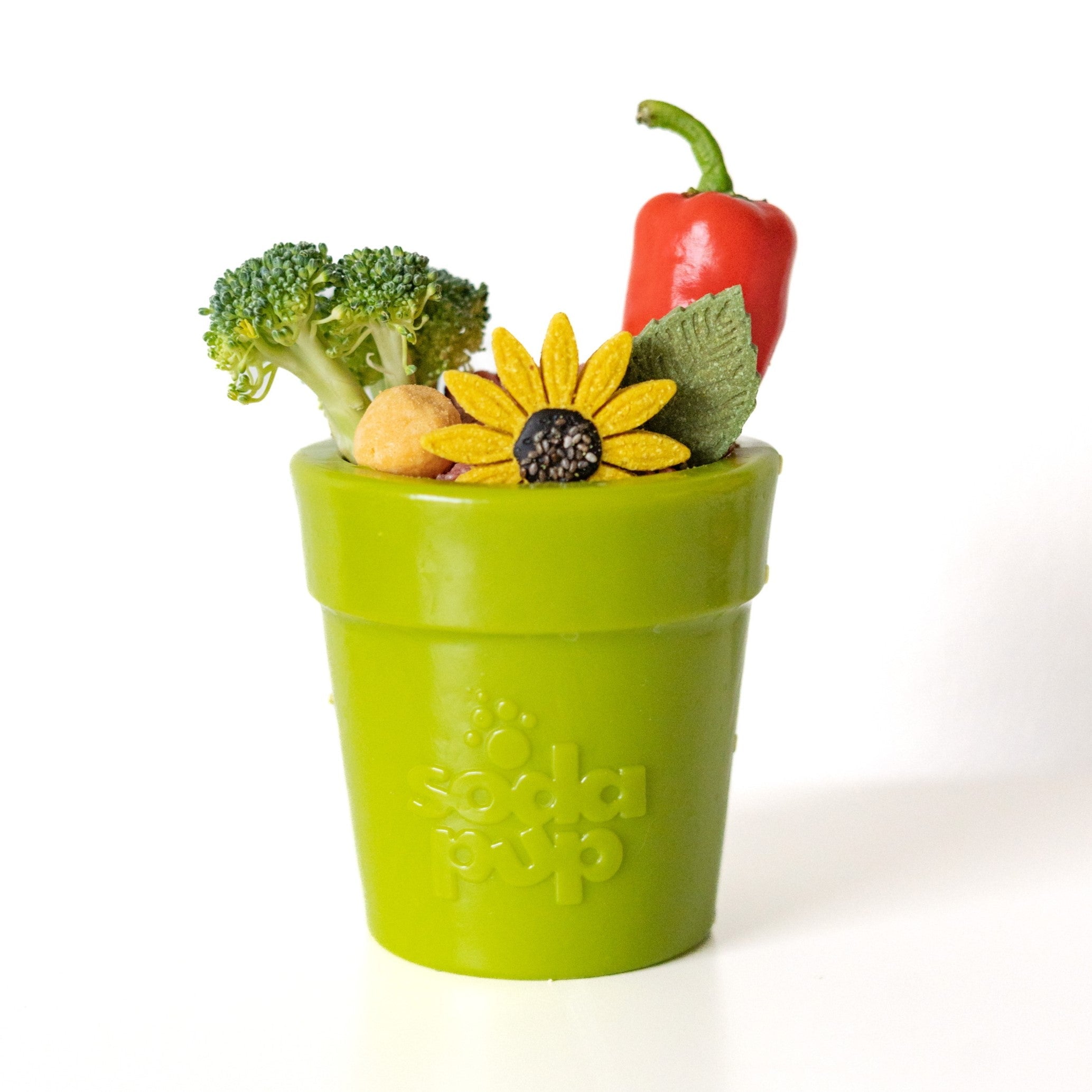 Large Flower Pot eCup Dog Treat Dispenser | Durable USA-Made Enrichment Toy | SodaPup - BIG FRENCHIES