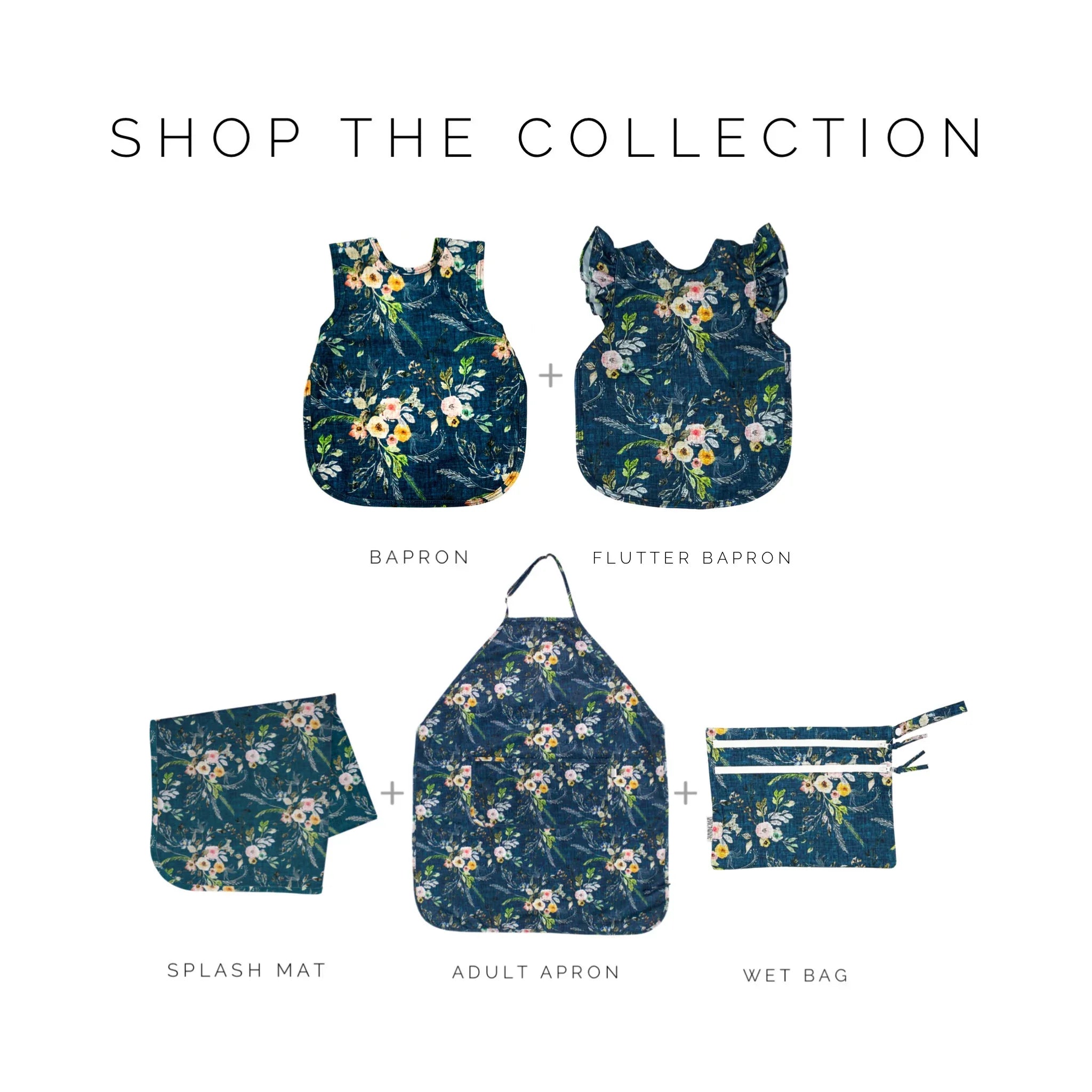 Boho Floral Apron - fits sizes youth small through adult 2XL - BIG FRENCHIES