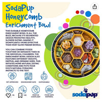 Honeycomb eBowl Deep Slow Feeder Dog Bowl for Enrichment | USA Made - BIG FRENCHIES