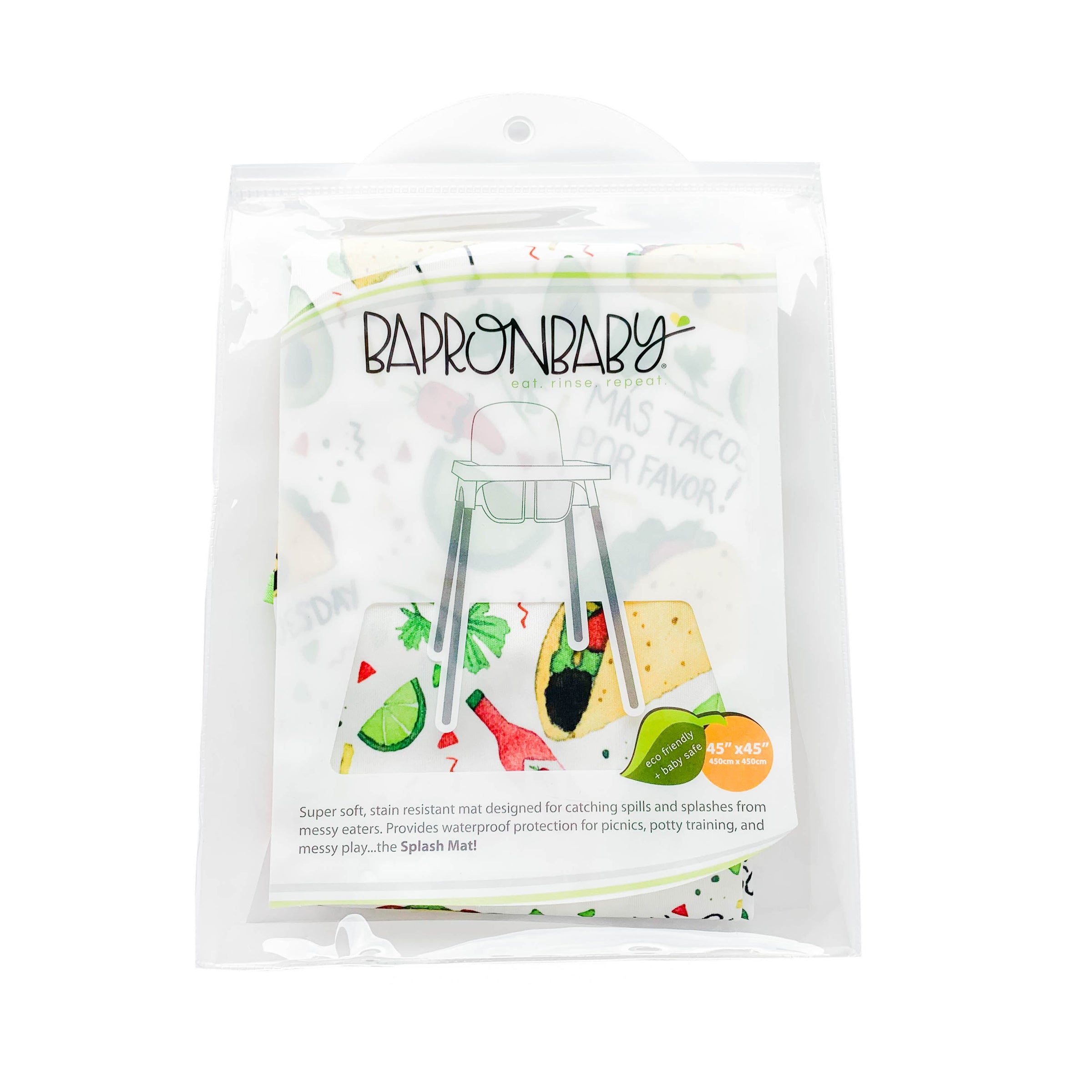 Taco Party Splash Mat - A Waterproof Catch-All for Highchair Spills and More!