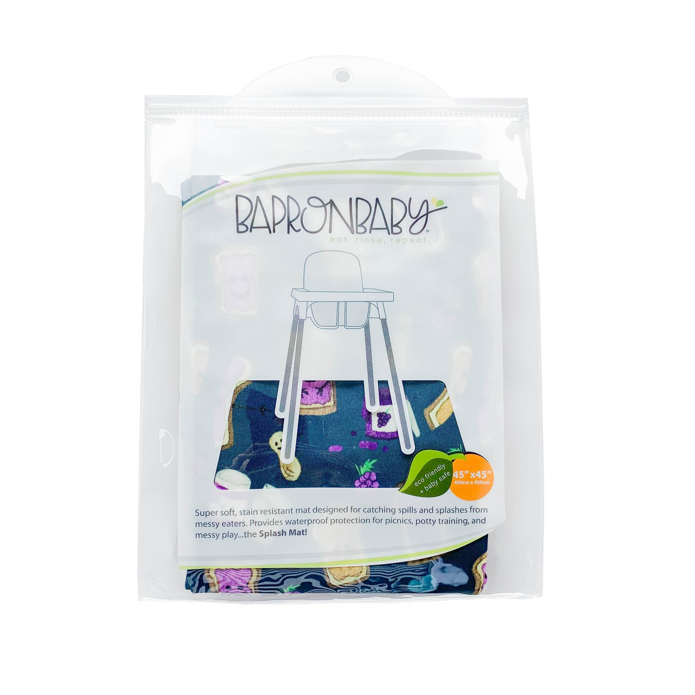 PBJ Pals Splash Mat - A Waterproof Catch-All for Highchair Spills and More!