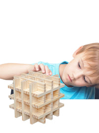 120-Piece Natural Wooden Building Planks Set | Open-Ended STEM Construction - BIG FRENCHIES