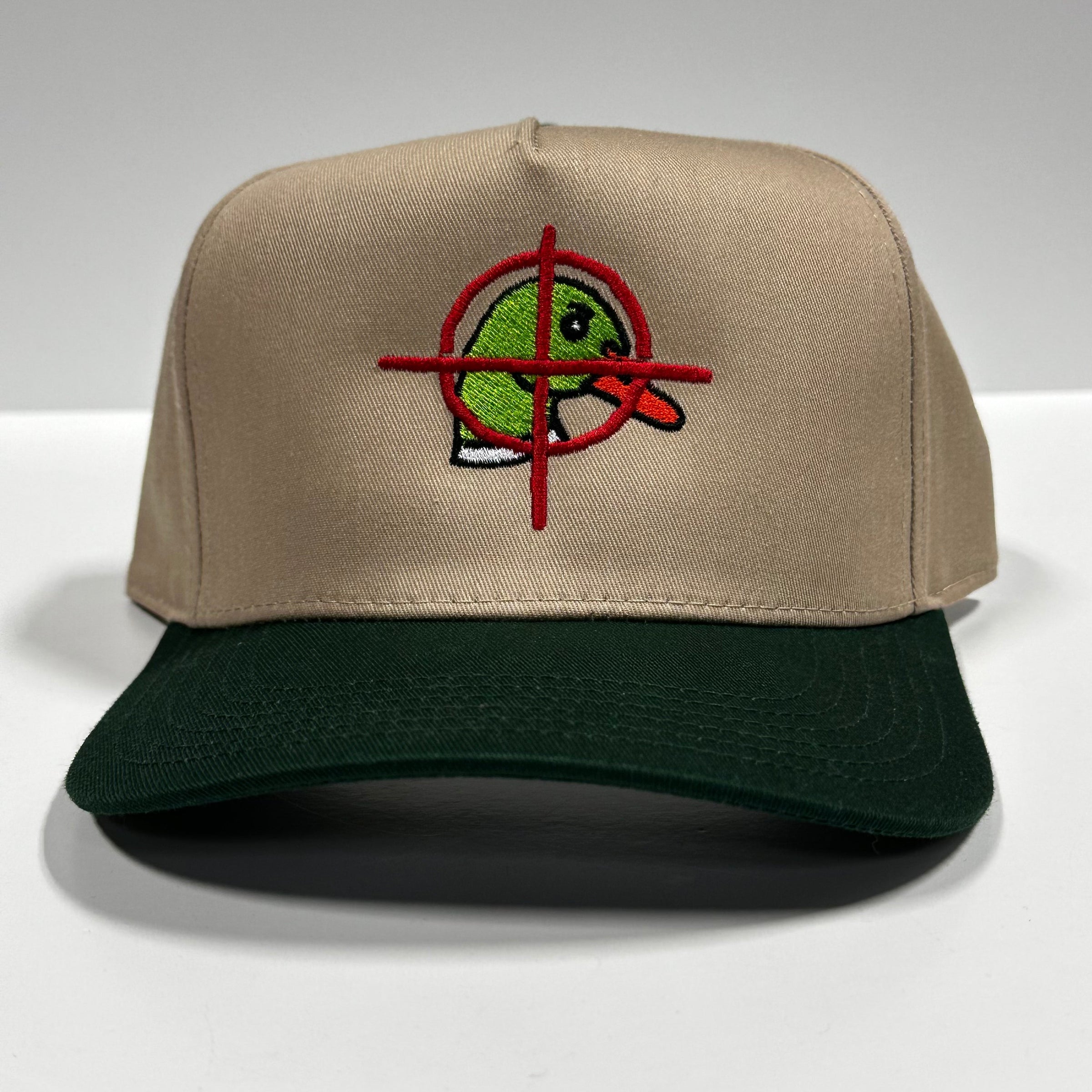 Mallard Duck Target Khaki Funny Trucker SnapBack Cap Hat Custom Embroidered